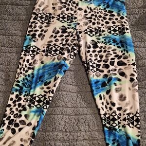 No Boundaries Blue and Black Patterned Capris